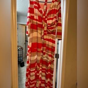 Vibrant Striped Maxi Dress